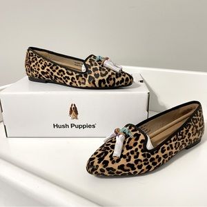 NWOT Women’s Hush Puppies Sadie Tassel Slip-On, Leopard Calf Hair Shoe size 10 M